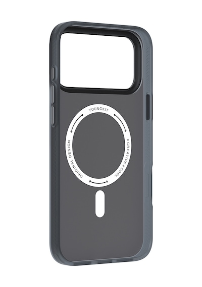 Apple Uyumlu iPhone 17 Pro  Kılıf M-safe Şarj Özellikli Youngkit Camouflage Sykell Serisi Kapak Mavi Mavi