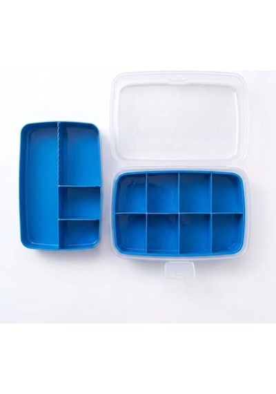 Tr Kilitli Organizer Kutu Şeffaf Kapaklı 2 Katlı Çok Bölmeli Takı Kutusu Kozmetik Organizer Toka Aksesuar Saklama Diğer