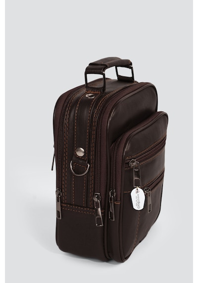 Westbag Erkek Çelik Kasalı Hakiki Deri El Ve Omuz Çantası Ayarlanabilir Askılı Orta Boy Kahverengi