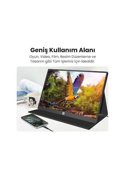 Npo NPM6 15.6" 5 MS 60 Hz Telefon Ve Oyun Konsolu Uyumlu Full HD IPS Taşınabilir Monitör