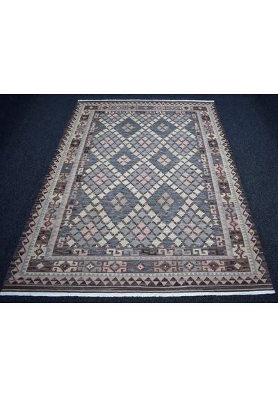 Zehra Abla Halı Vintage El Dokuma Pastel Cerit Yörükleri Meşhed İran Yün Kilim 7405 Çok Renkli