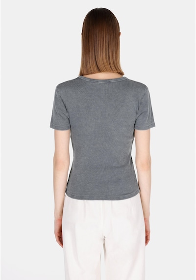 Colin's Colins Slim Fit Kadın Antrasit Kısa Kol Tişört Cl1073924 Cl1073924 Q1.v2 Ant Antrasit