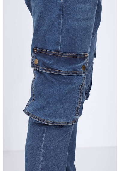 Erkek Koyu Mavi Kargo Cepli Jogger Pantolon