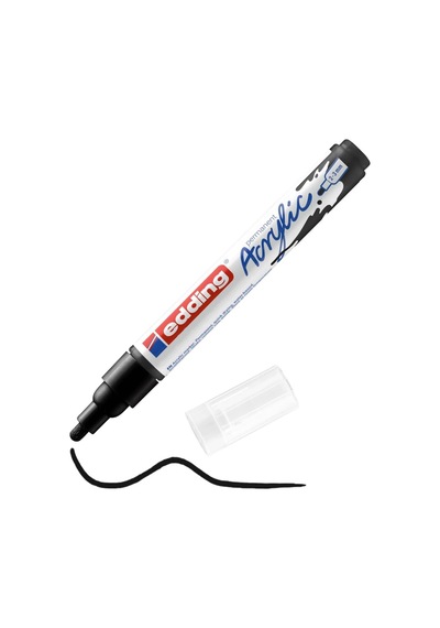 Tr 5100 Akrilik Markör Orta - Siyah - 1 Su Geçirmez Akrilik Markör - Yuvarlak Uçlu 2-3 Mm Genel