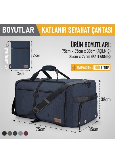 Xmlbayiciniz Tr Katlanabilir Seyahat Çantası, Bavul Valiz Büyük Boy El Bagajı Çantası Erkekler Ve Kadınlar İçin, Ayakkabı B Çok Renkli