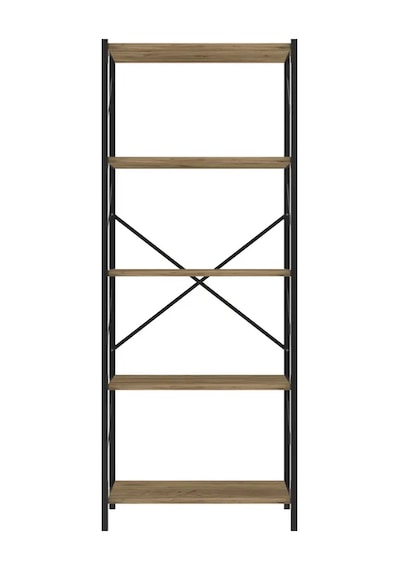 5 Raflı Çok Amaçlı Metal Ve Ahşap Dolap Kitaplık, Mutfak, Kırtasiye Ve Banyo Rafı 60x30x150 Cm Kahverengi 5 Raflı Çok Amaçlı Metal Ve Ahşap Dolap Kitaplık, Mutfak, Kırtasiye Ve Banyo Rafı 60x30x150 Cm Kahverengi