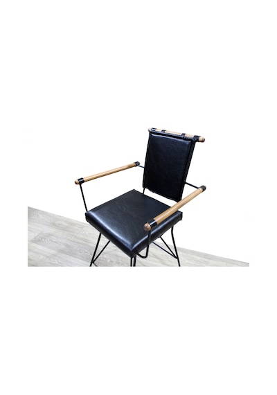 Bengimobilya Sandalye Penyez Bar Yüksek Model Metal Çelik Siyah Fırın Siyah Bo Siyah