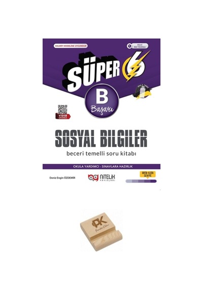 Nitelik Yayınları 6. Sınıf Süper B Serisi Sosyal Bilgiler Soru Bankası + Telefon Standı