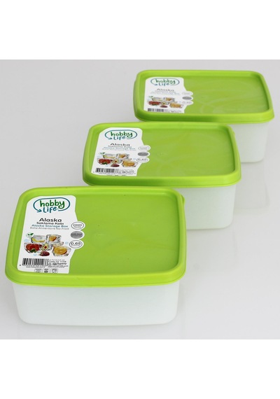 Hobby Life Alaska Nofrost Saklama Kabı 065 Litre 3'Lü Yeşil N1117500 Çok Renkli