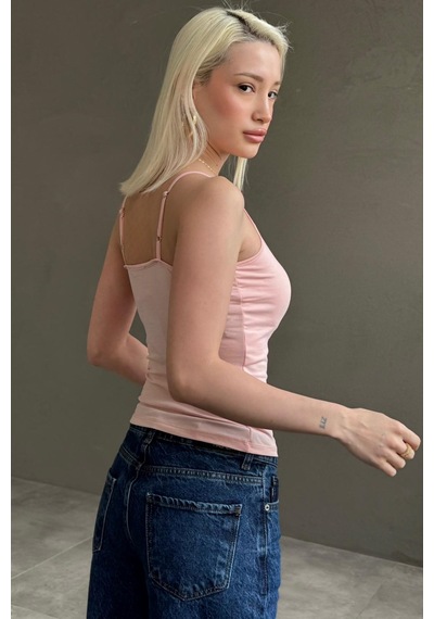 Madmext Pembe Ayarlanabilir Kopçalı Askı Kadın Atlet Mg2676 Pembe