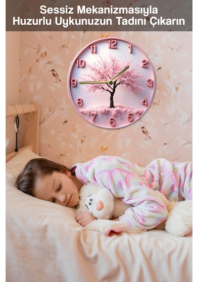Blossom Time 3d Görünümlü Çiçek Ağacı Mdf Duvar Saati Sdw270 Renkli