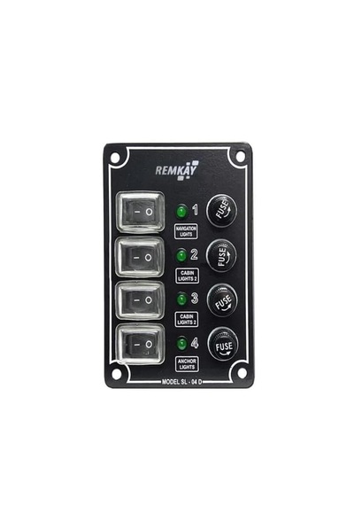 Tekne Karavan 4lü Sigorta Paneli Cam Sigortalı - Marin Tip Siyah