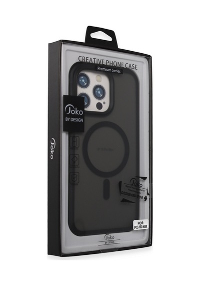 Joko Apple iPhone Uyumlu  15 Pro Max Uyumlu Toras Airbag Magsafe Kapak - Siyah