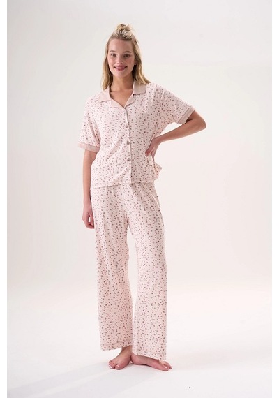 Etoile 26507 Yarım Kol Pijama Takım PEMBE