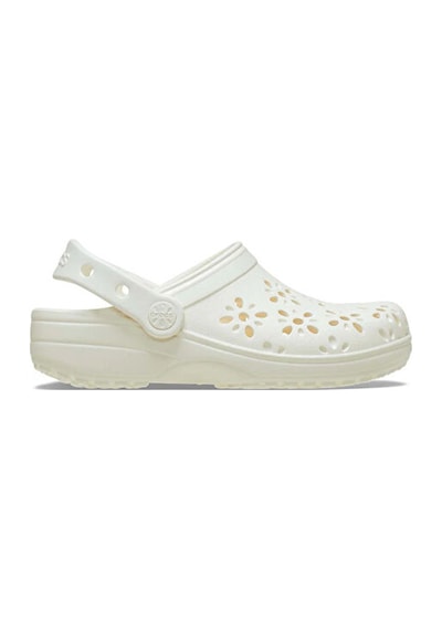 Crocs Classic Floral Cut Out Clog K Çocuk Terliği 210943-0wv Krem Krem