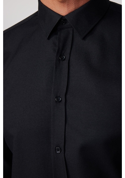 Tudors Modern Slim Fit Pamuklu Kolay Ütü Armürlü Siyah Erkek Gömlek-28380-siyah Siyah Tudors Modern Slim Fit Pamuklu Kolay Ütü Armürlü Siyah Erkek Gömlek-28380-siyah Siyah
