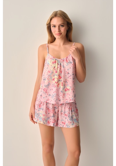 Suwen Daydream Atlet Şort Pijama Takımı Sh26532667334 Pembe