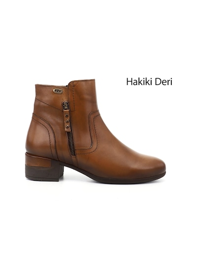Gönderi(R) Gönderi R Kadın Taba Antik Fermuarlı Kalın Topuklu Hakiki Deri Bot Gkzb13453437 Taba