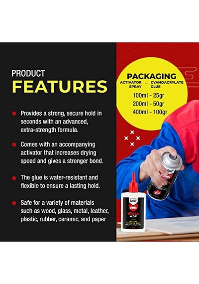 Mdf Kit Hızlı Yapıştırıcı 400ml 100gr