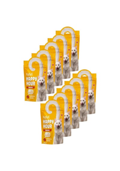 Reflex Happy Hour Tavuk Etli Ve Peynirli Seçici Kediler İçin Kedi Ödülü 10 X 60gr