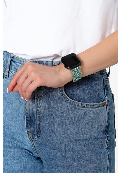 Charm Silver 38-40-41 Mm Apple Watch Braided Band Çok Renkli