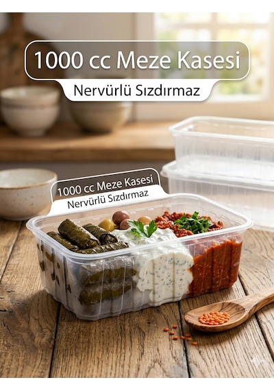 Dondurma, Şarküteri Ve Manav Kasesi Plastik Şeffaf Kap, 1000 Gr Cc, 50 Adet