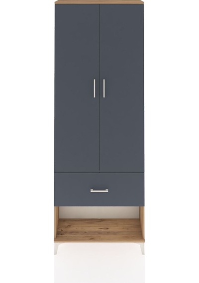 Arges Dolap Tek Raflı Tek Çekmeceli Tek Askılı 88x30x243 Çam-antrasit Atlas Çam