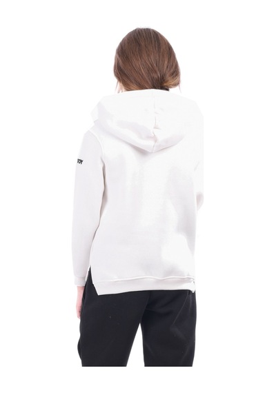 Toontoy Kız Çocuk Oversize Kapüşonlu Cepli Nakış Baskılı Yırtmaçlı Sweatshirt - 3 İplik Şardonlu Ekru Toontoy Kız Çocuk Oversize Kapüşonlu Cepli Nakış Baskılı Yırtmaçlı Sweatshirt - 3 İplik Şardonlu Ekru