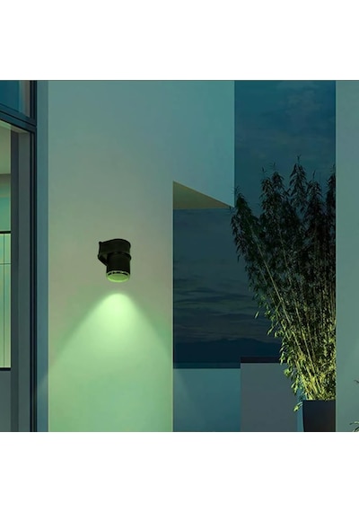 Tekli Çağlayan Aplik Ip54 Dış Mekan Zita Bahçe Aydınlatma Duvar Apliği + Gu10 Led Ampul Yeşil