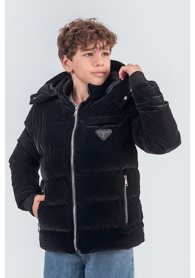 Pina Kids Nova Kumaş Kapüşonlu Erkek Çocuk Kışlık Mont Km2509 Siyah