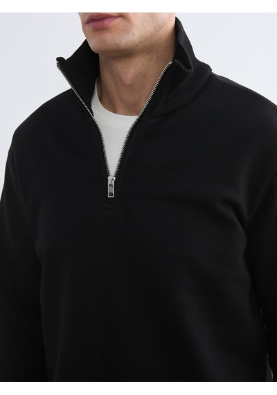 Lcw Vision Siyah Dik Yaka Erkek Kalın Sweatshirt