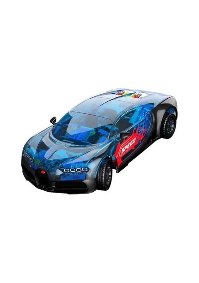 Mey İthalat Jk8808 Mekanik Bugatti Model Araba 798 Parça Block Oyuncak Mavi