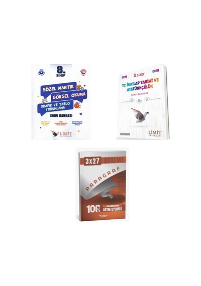 2027 8. Sınıf/lgs Limit Mantık Sözel Görsel Okuma Grafik Soru + İnkılap Tarihi Ve Atatürkçülük T C Soru 3'lü Set