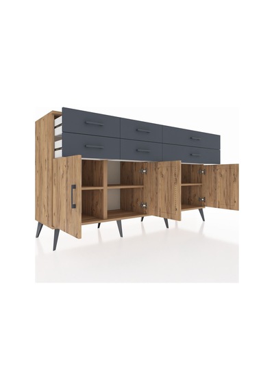 Hyperion Konsol 3 Raflı 6 Çekmeceli 4 Kapaklı 176x44x99 Çam-çam/antrasit Atlas Çam - Atlas Çam Hyperion Konsol 3 Raflı 6 Çekmeceli 4 Kapaklı 176x44x99 Çam-çam/antrasit Atlas Çam - Atlas Çam