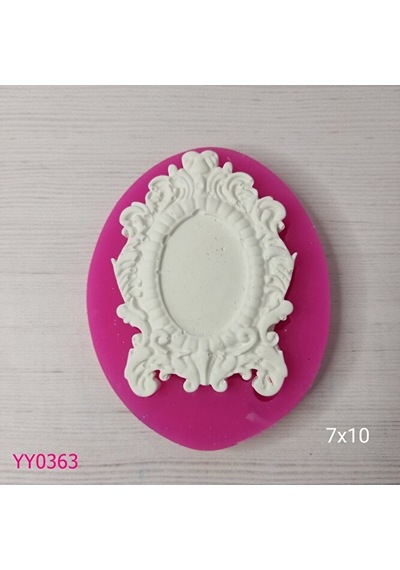 Yy0363 Kenarları İşlemeli Elips Çerçeve Silikon Kalıp