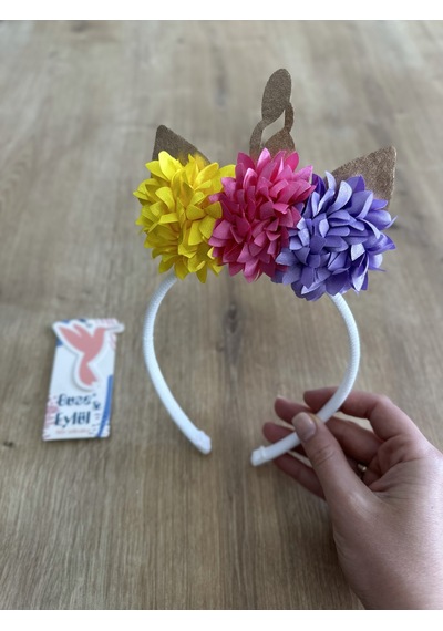 Unicorn Kız Çocuk Tacı Çok Renkli