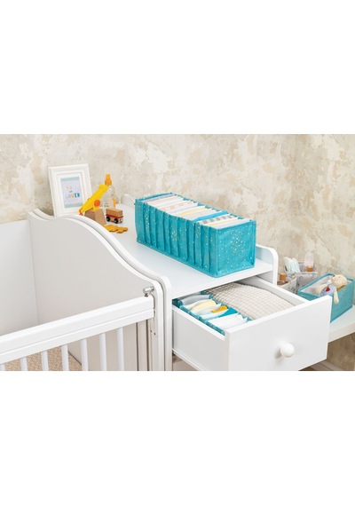 Buti Baby Akordiyon Organizer Çekmece Düzenleyici Medium Turkuaz Mavi