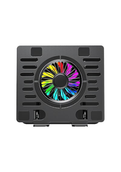 Addison Ad-rc36 Steely 360 Derece Dönebilen Fanlı Rgb Işıklı Ayarlanabilir Siyah Metal Laptop Stand