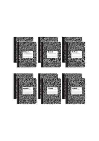 Kompozisyon Not Defteri, Kolej Çizgili Kağıt, 24 X 19 Cm, Siyah Mermer Kapak, 100 Yaprak, Paket Başına 12 Adet 63796