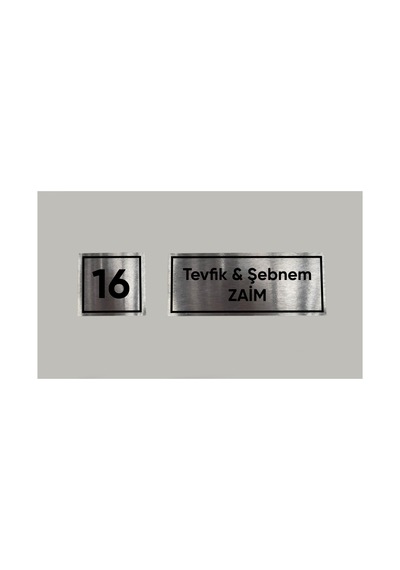 Aluminyum Kapı Numarası Ve İsimliği Arkası Yapışkanlı 10x15 Ve 5x5 Cm