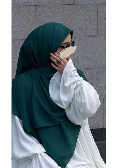 Qalortex Scarf Pamuklu Organik Modal Eşarp-zümrüt