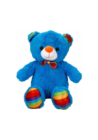 Oturan Kurdeleli Renkli Peluş Ayı 30    Cm