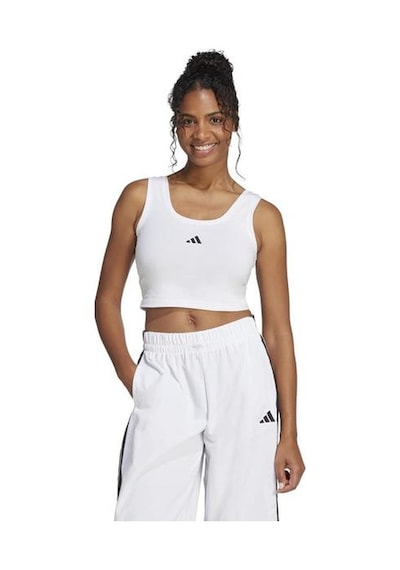 Adidas Essentials Small Logo Cotton Lifestyle Kadın Beyaz Yuvarlak Yaka Atlet