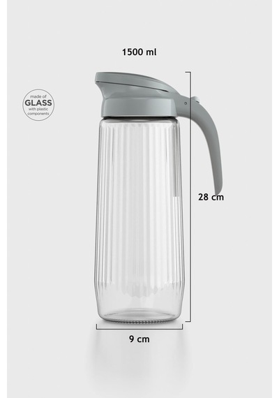 Renga Beluga 1500 Ml Gravürlü Cam Sürahi 111021 Gri