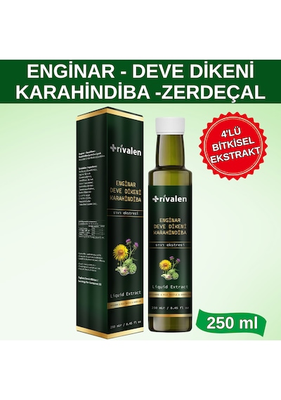 Rivalen Enginar - Deve Dikeni - Karahindiba Bitkisel Sıvı Eki 250 Ml