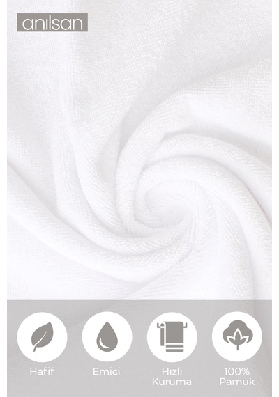 Düz Beyaz Ayak Havlusu - 50x70 Cm, 300 Gr, %100 Pamuk, Spa Ve Otel Banyo Paspası, Günlük Kullanıma Uygun Beyaz