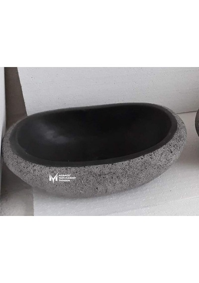 Bazalt Siyah Dışı Mucartalı Elips Lavabo