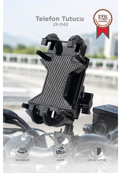 Telefon Tutucu Motorbisiklet Bisiklet Jx042 Sürüş Yardımcısı Mobil Askı İki Teker Aleti Siyah