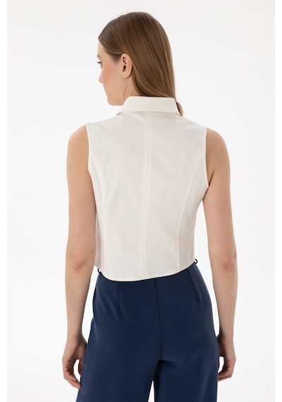 U.s. Polo Assn. Kadın Krem Gömlek Kısa Kollu 50299510-vr071 Krem