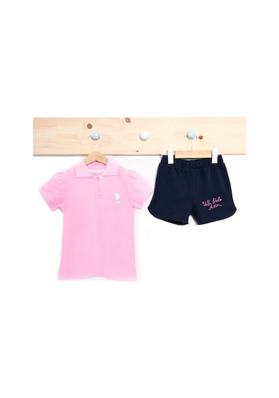 U.S. Polo Assn. U.S. Polo Assn 2'li Kız Bebek T-Shirt Takımı USB680 Pembe